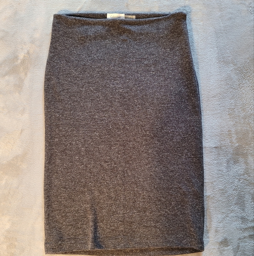 Calvin Klein Charcoal Stretch Pencil Skirt, Size S